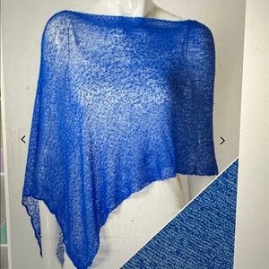 Blue poncho cover-up